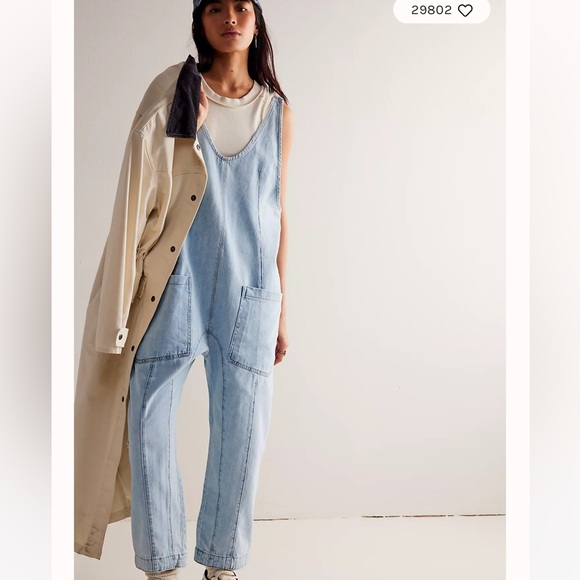 Free People Denim - Light Blue Denim Overalls